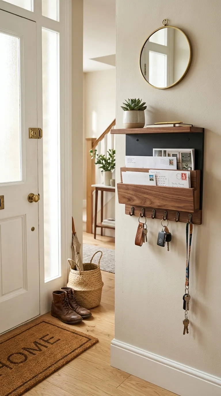Wall-Mounted Key and Mail Organizer