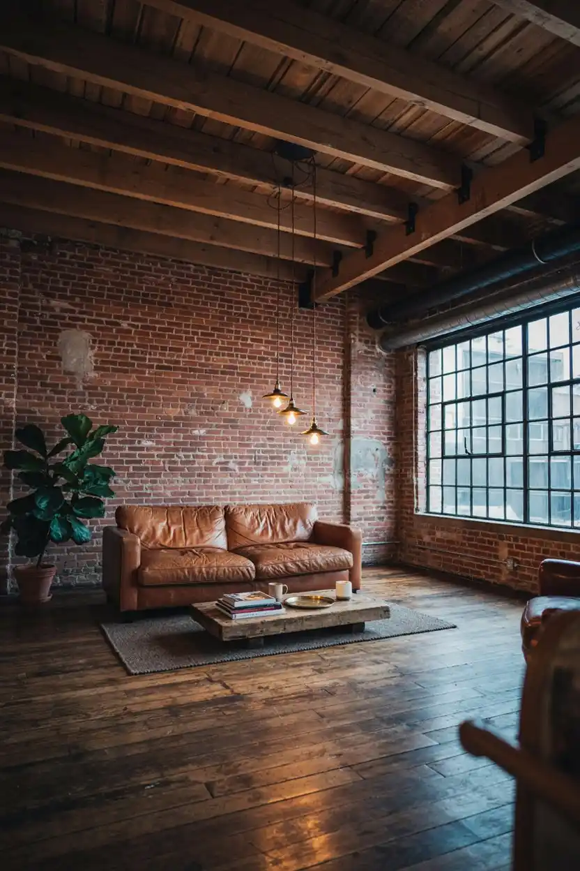 Exposed Structural Wood Beams for an Industrial Loft Look