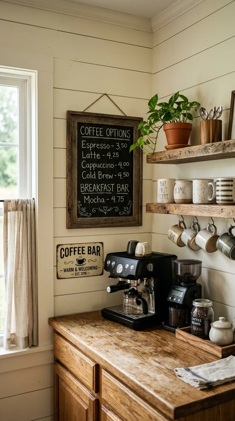 Farmhouse Rustic Coffee Bar Ideas