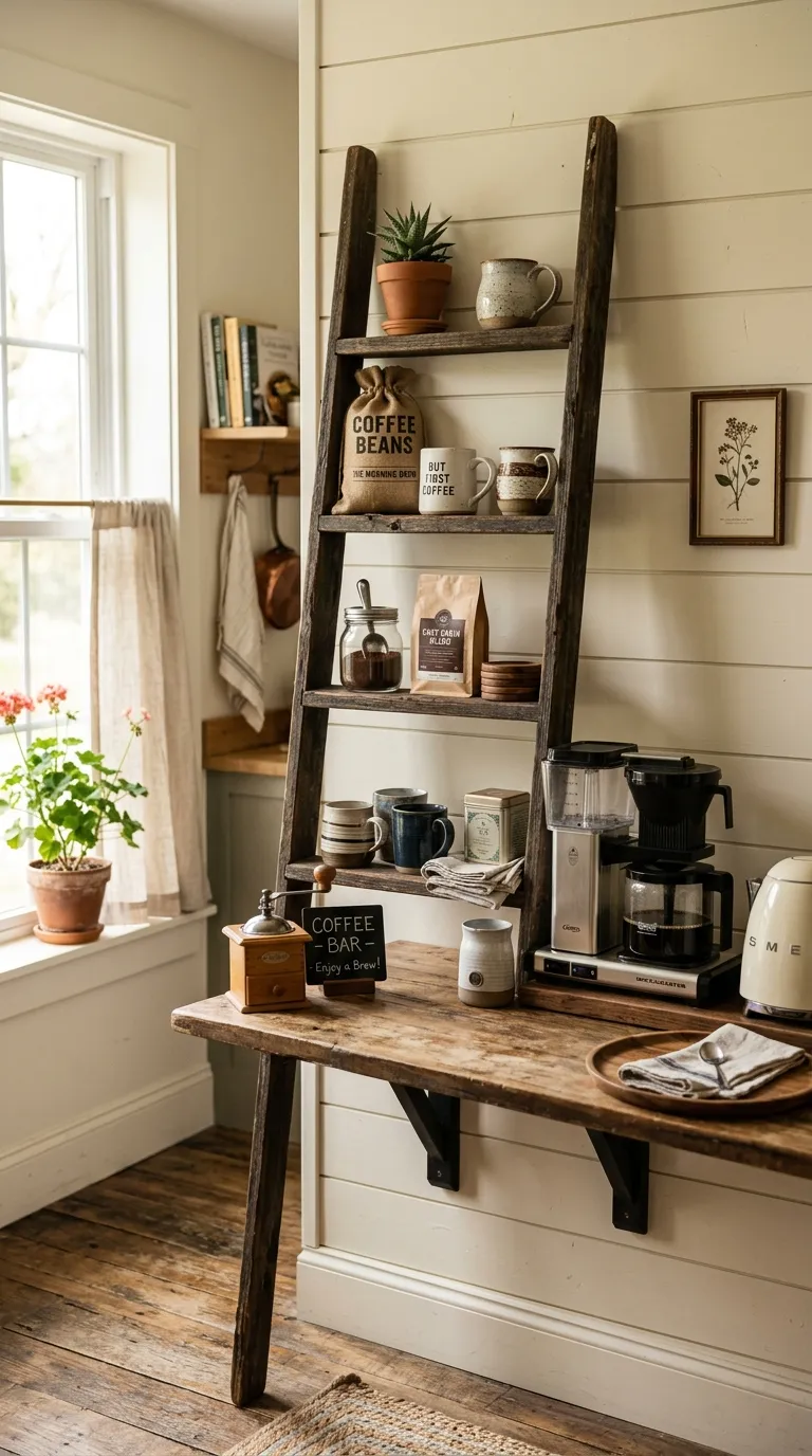 Farmhouse Rustic Coffee Bar Ideas