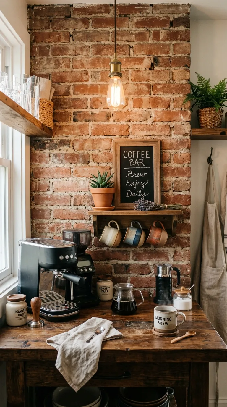 Farmhouse Rustic Coffee Bar Ideas