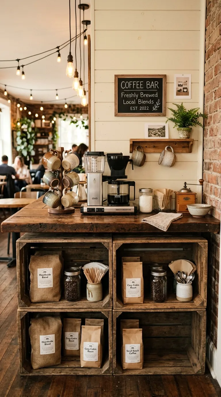 Farmhouse Rustic Coffee Bar Ideas