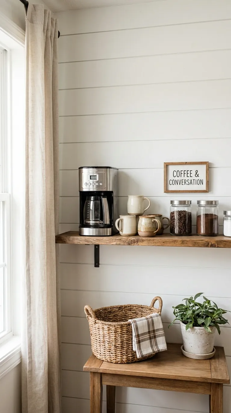 Farmhouse Rustic Coffee Bar Ideas