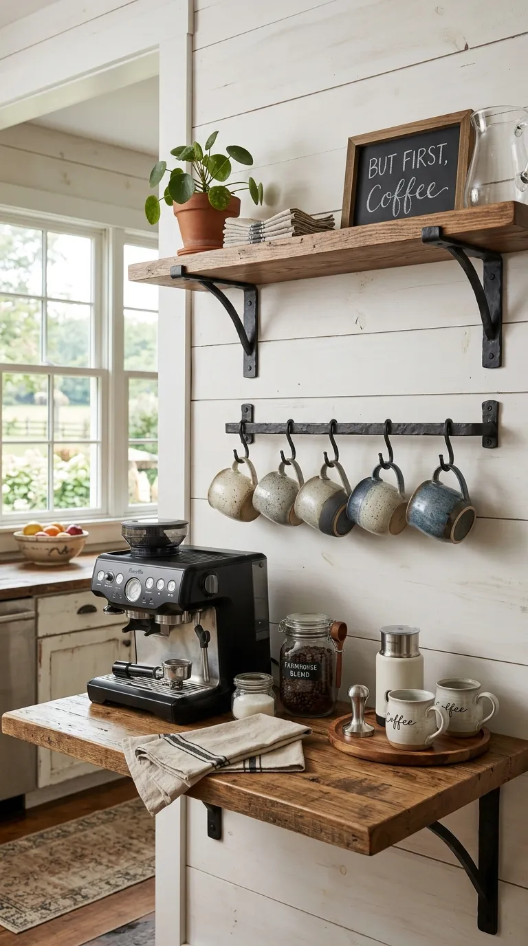 Farmhouse Rustic Coffee Bar Ideas