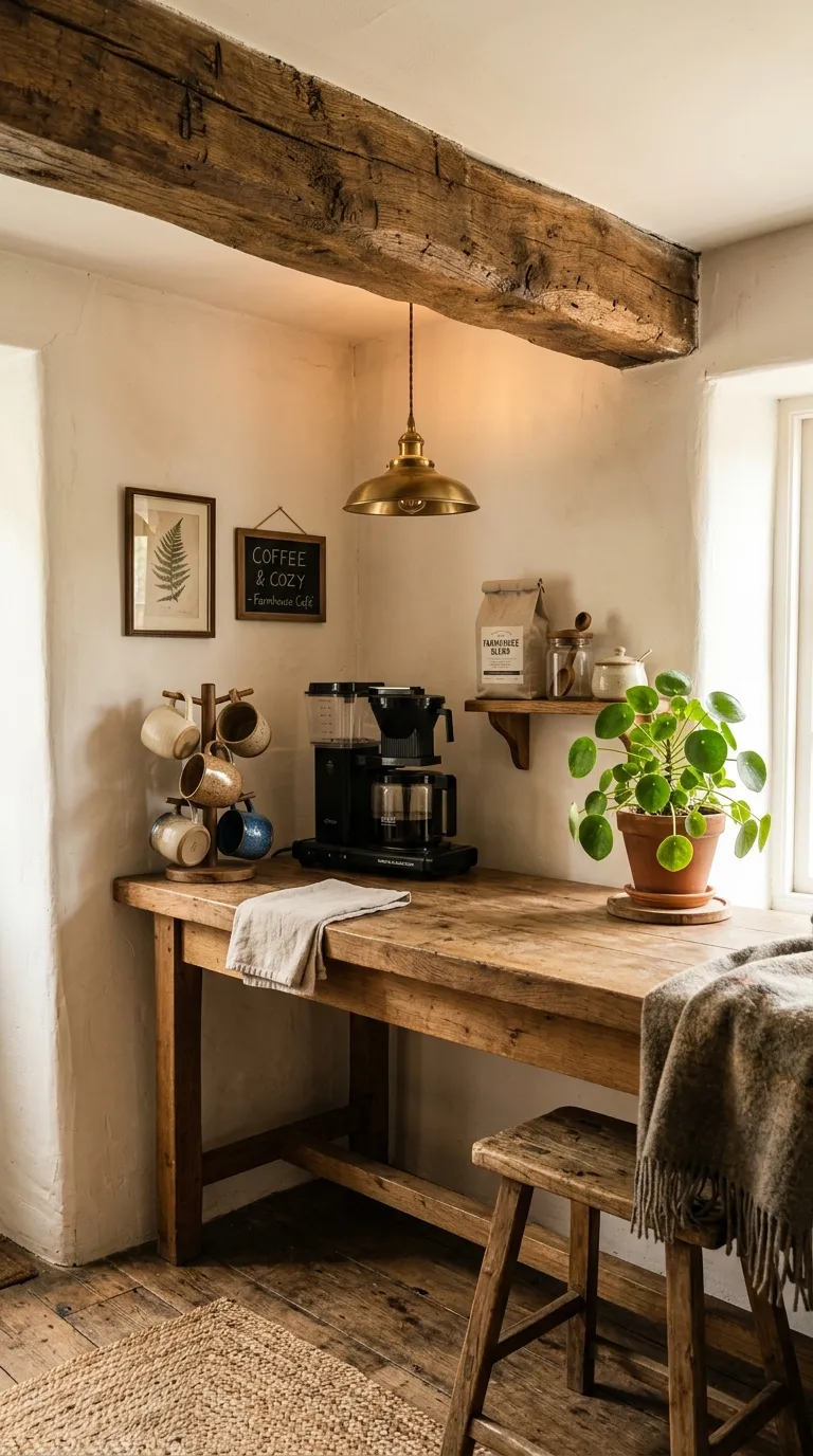 Farmhouse Rustic Coffee Bar Ideas