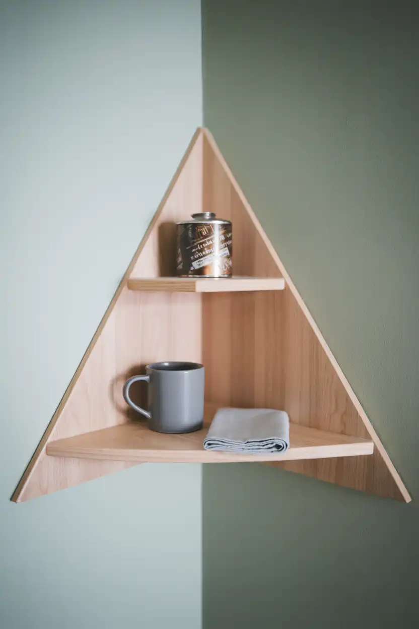 Vertical Wall-Mounted Corner Shelf Nook