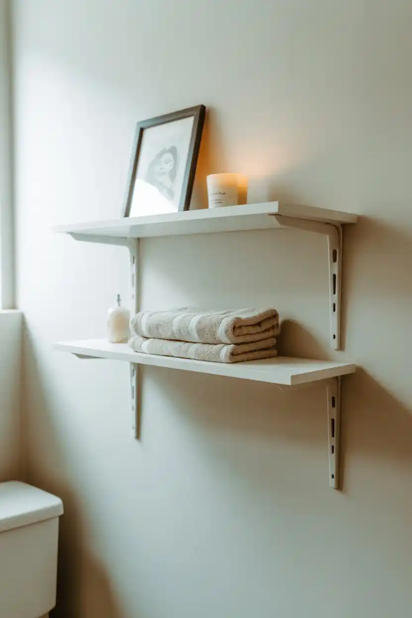 Floating Shelves Above the Toilet