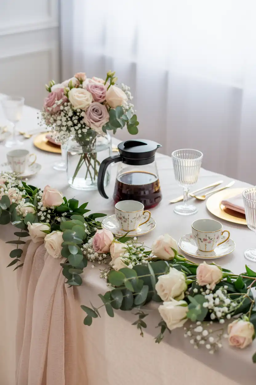 Floral-Accented Coffee Station