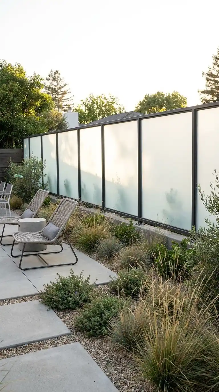 Frosted Glass Panel Fencing
