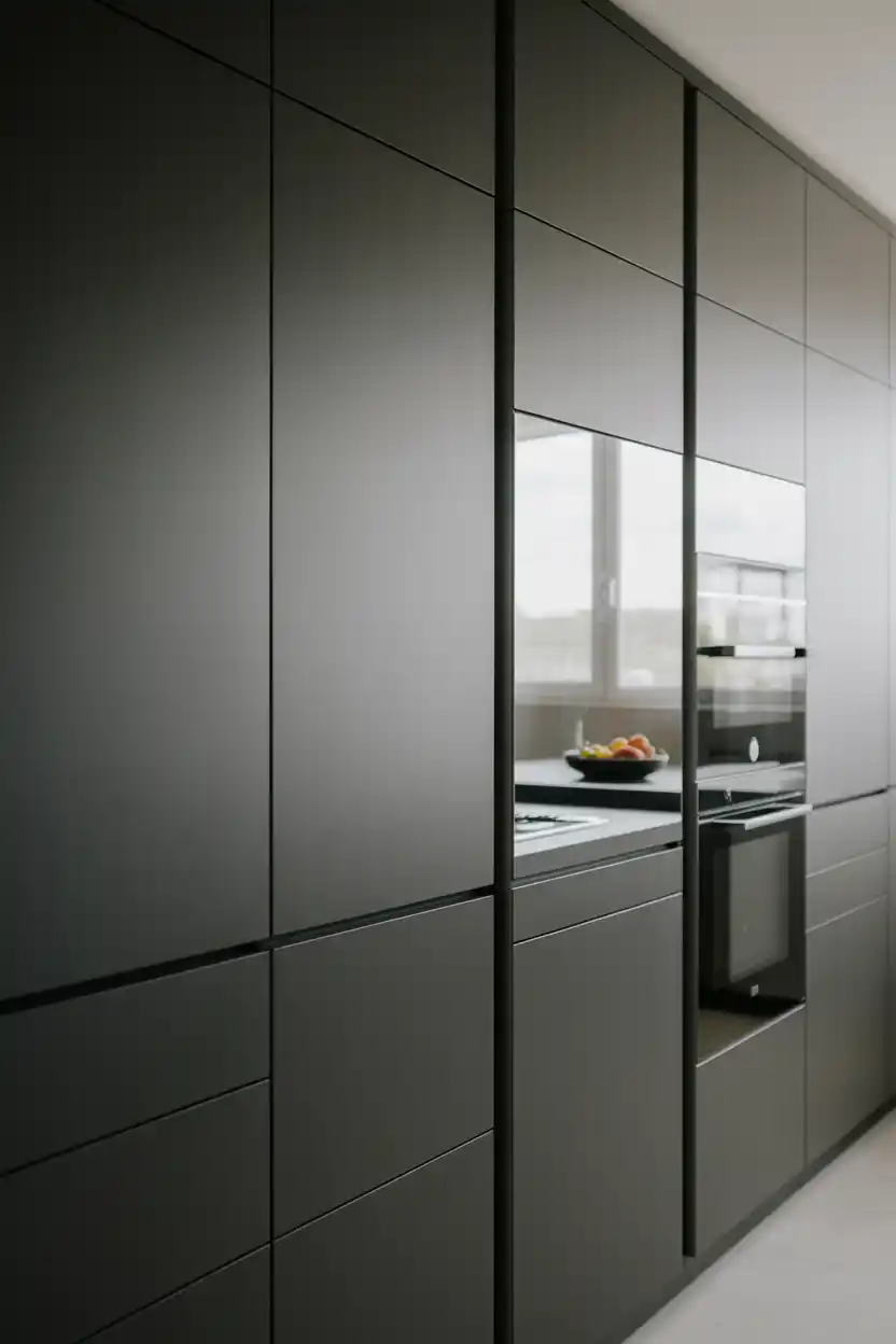 Fully Closed Cabinetry for a Sleek Minimalist Kitchen