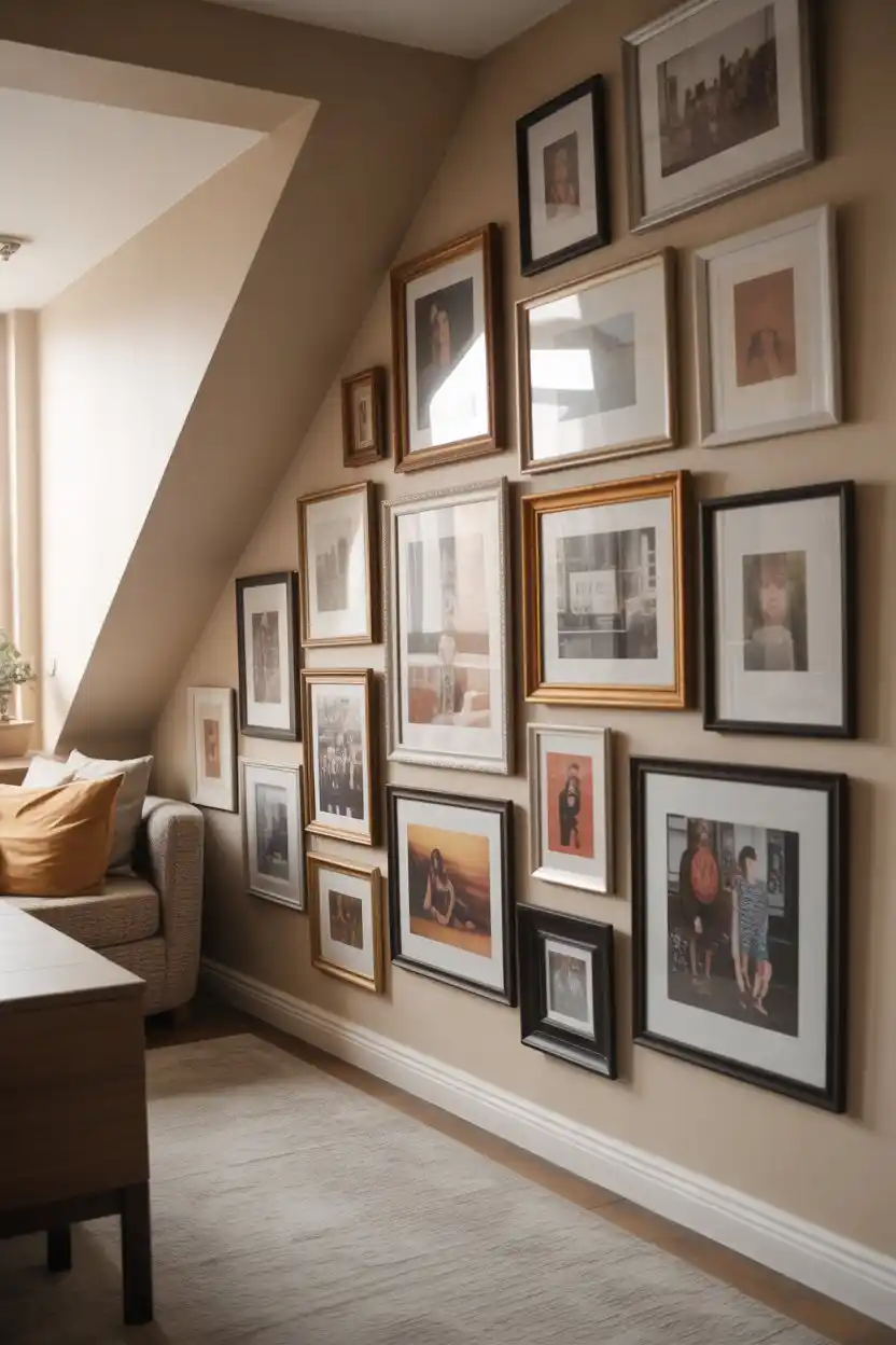 Gallery Wall on the Angled Surface