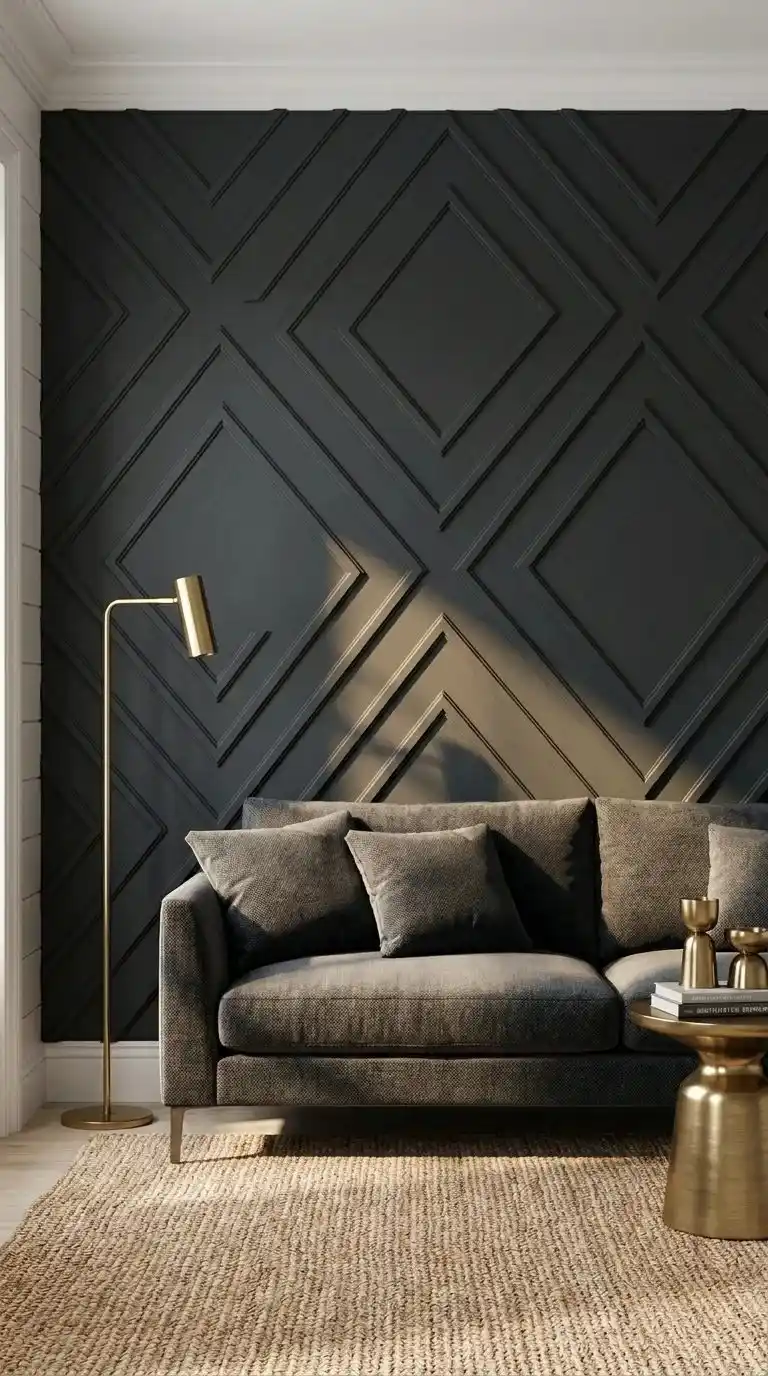 Geometric Molding Accent Wall