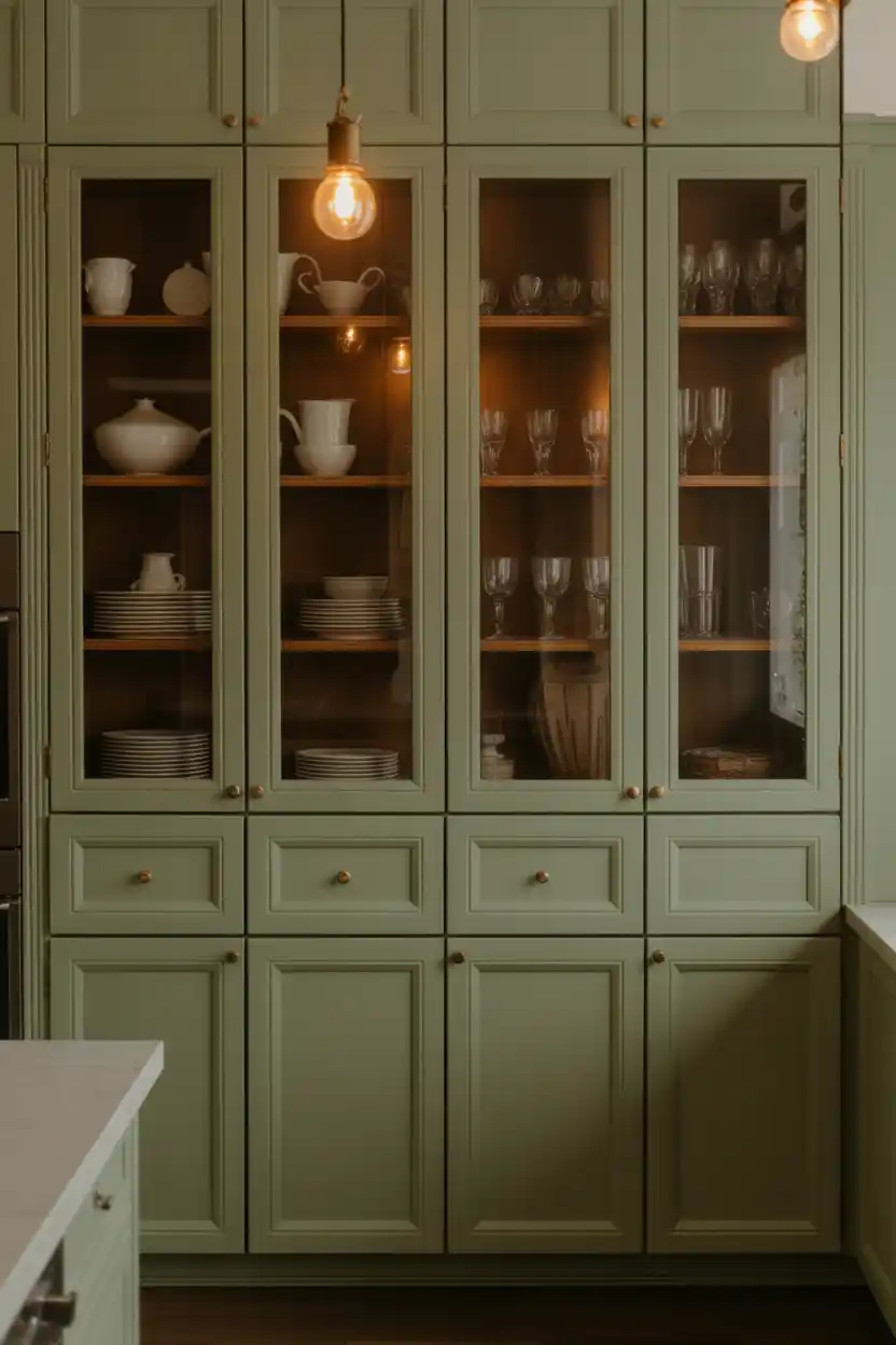 Glass-Front Cabinets as a Middle Ground
