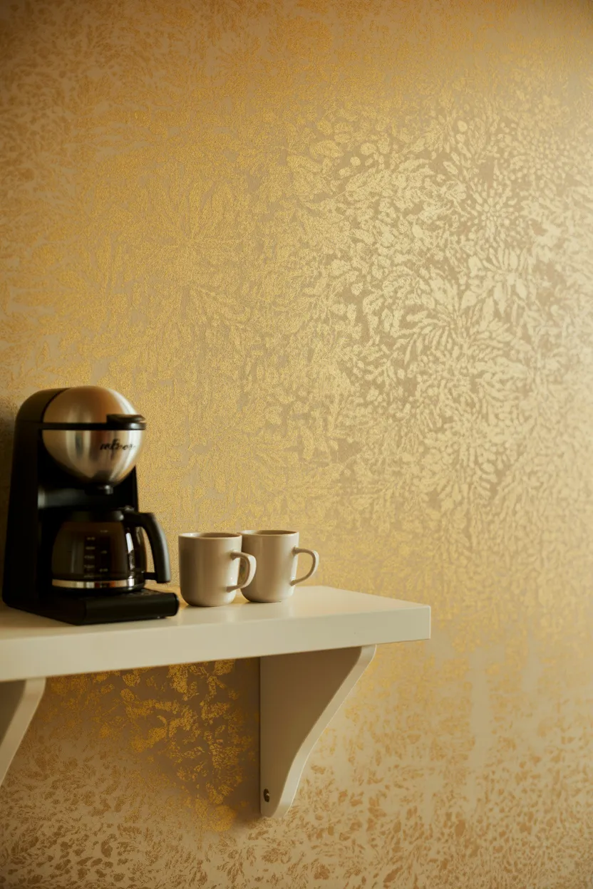 Gold, Black, and White Coffee Bar
