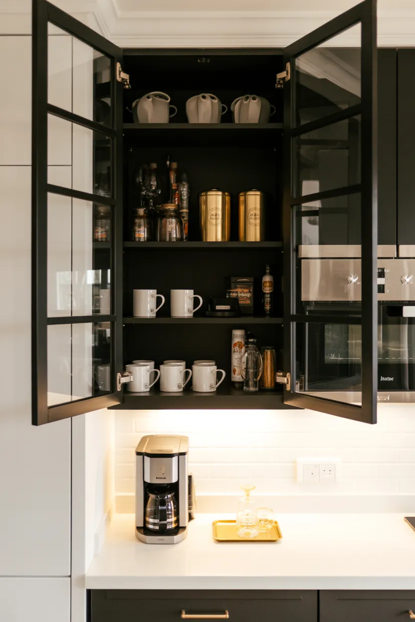 Gold, Black, and White Coffee Bar
