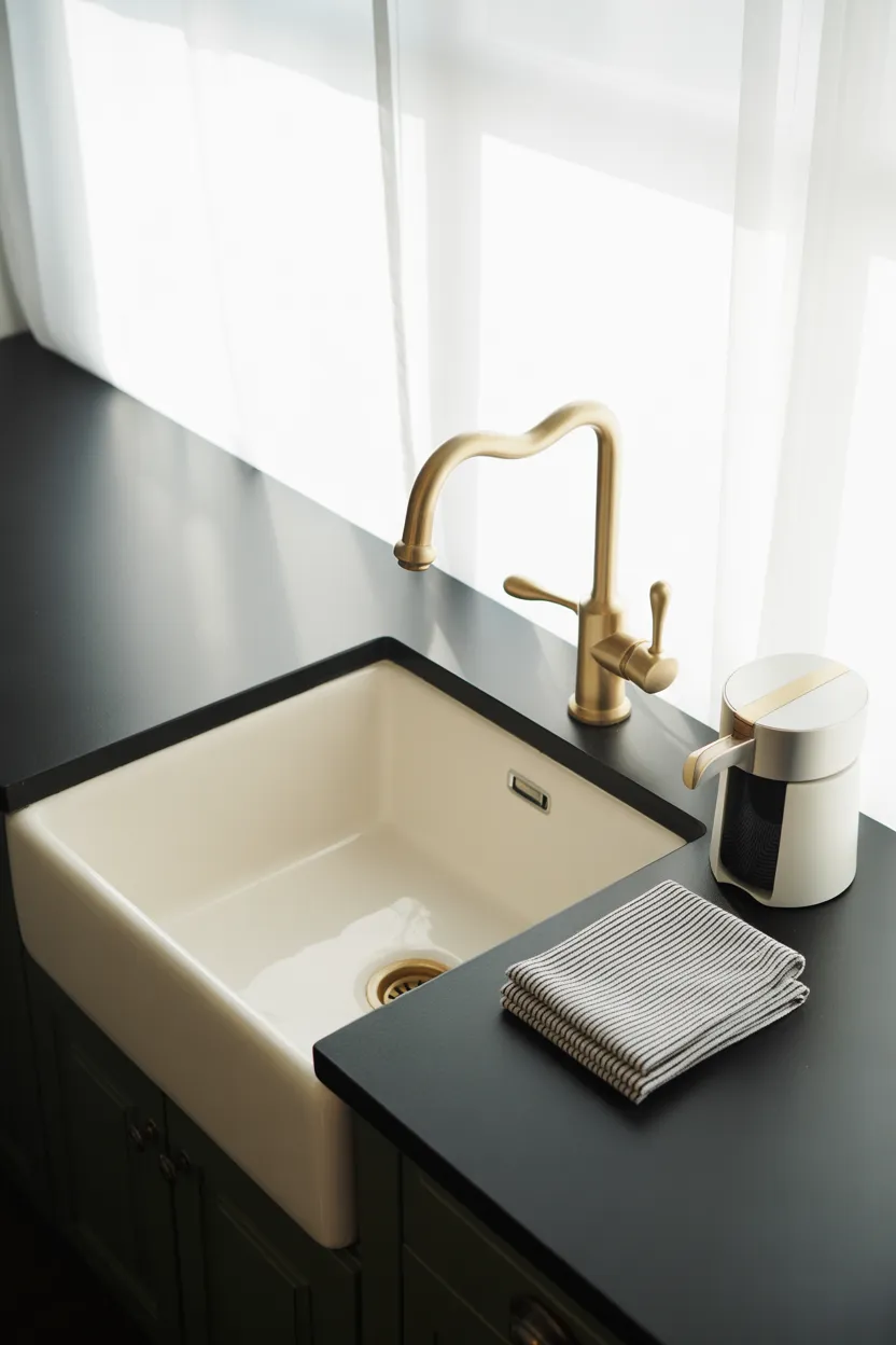 Gold, Black, and White Coffee Bar