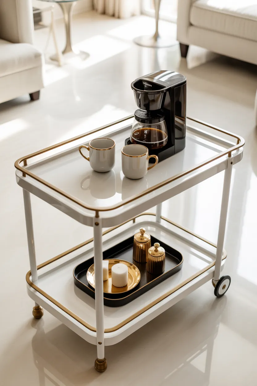 Gold, Black, and White Coffee Bar