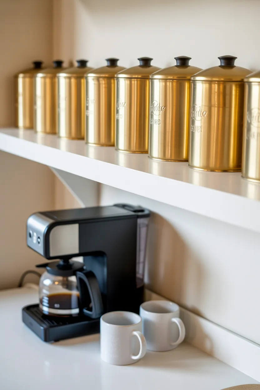 Gold, Black, and White Coffee Bar