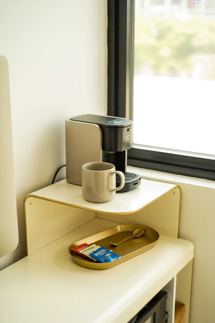 Gold, Black, and White Coffee Bar