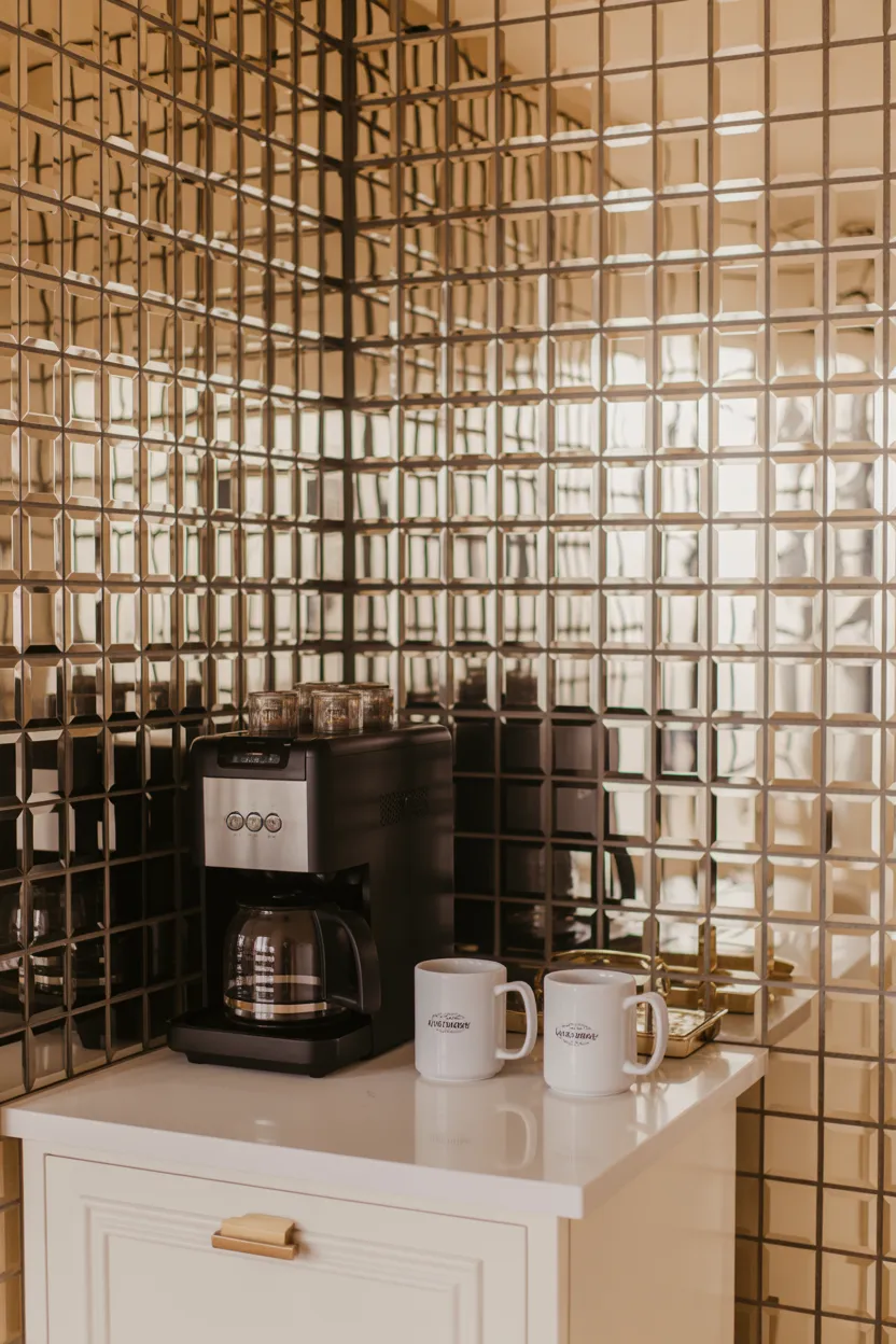 Gold, Black, and White Coffee Bar