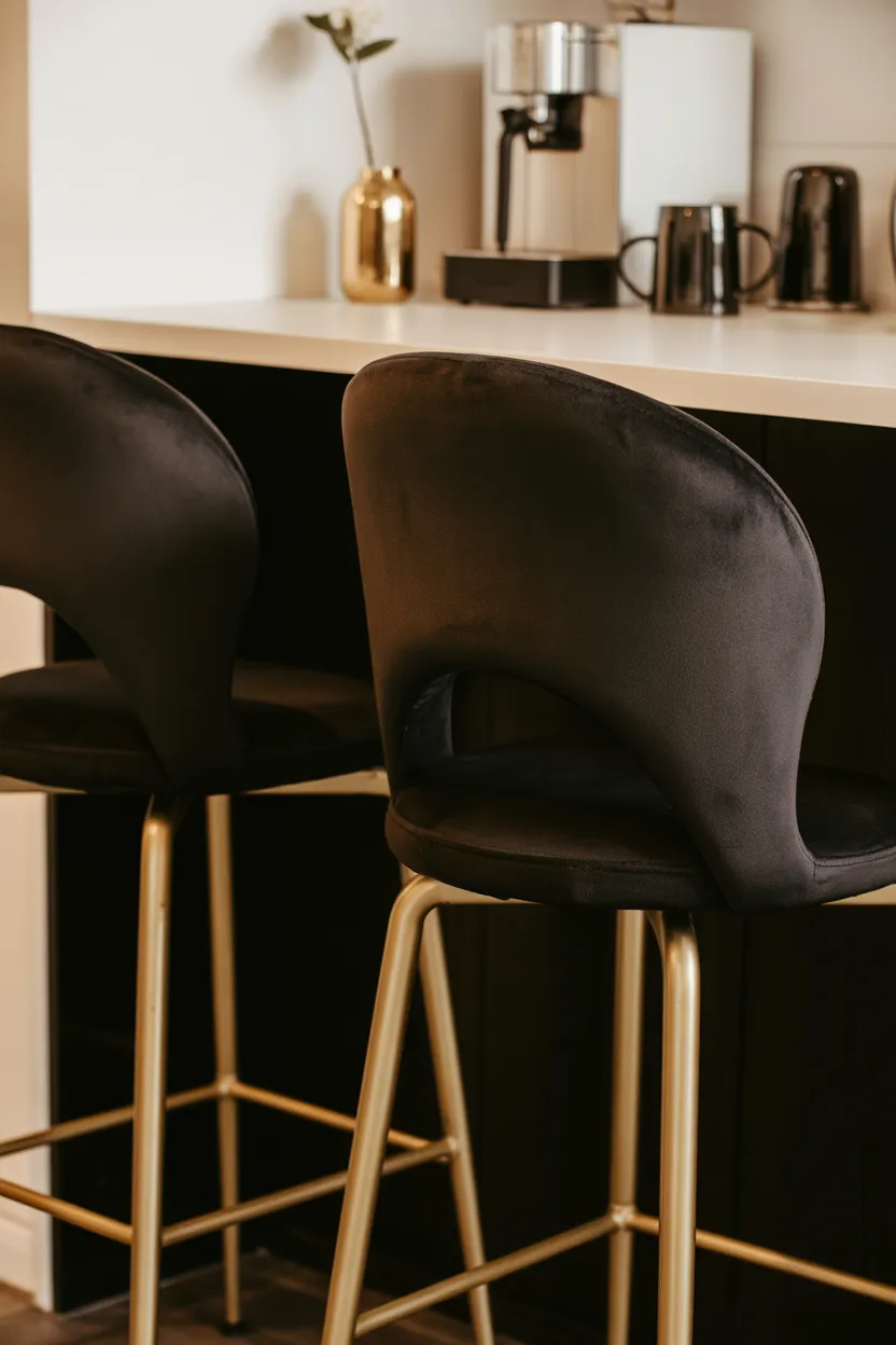 Gold, Black, and White Coffee Bar