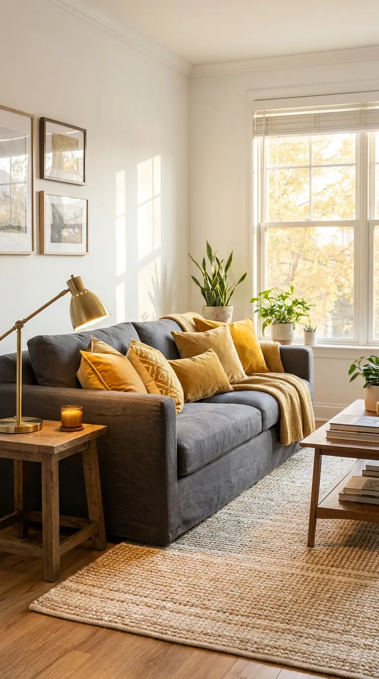 Mustard and Gold Accent Pillows