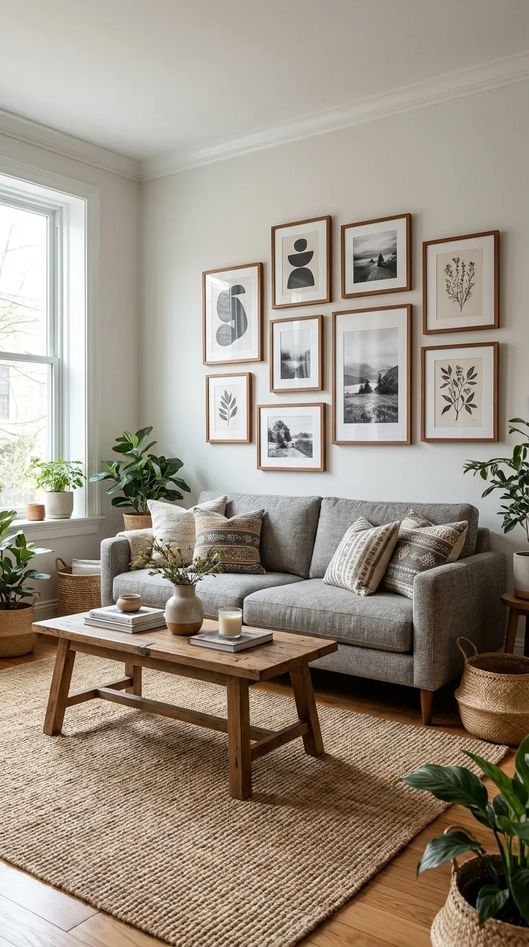 Statement Gallery Wall Behind the Sofa