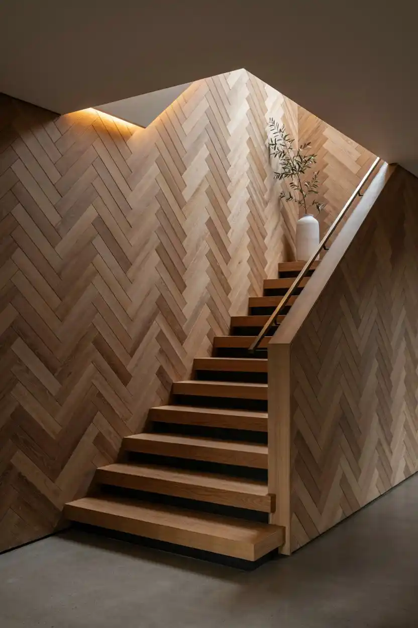 Herringbone Wood Paneling