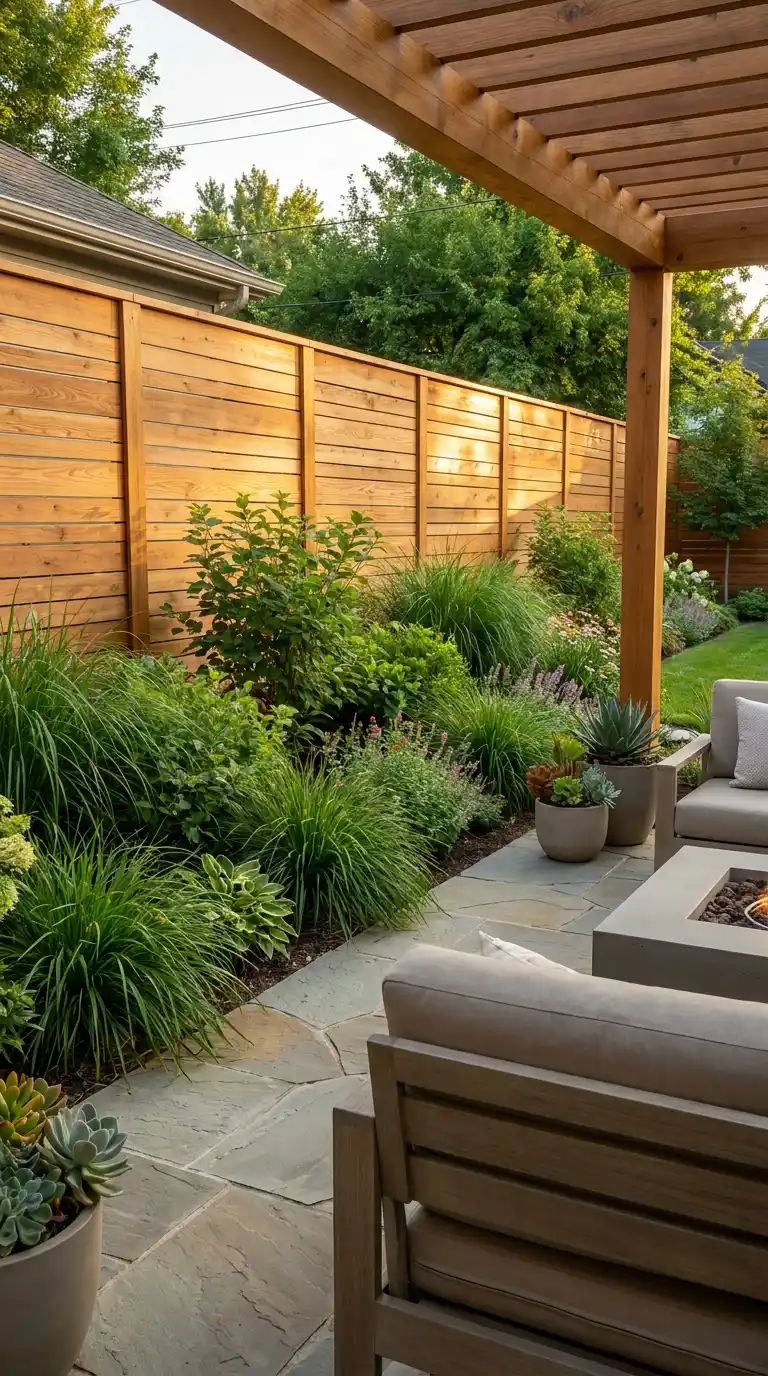 Horizontal Slat Wood Fence