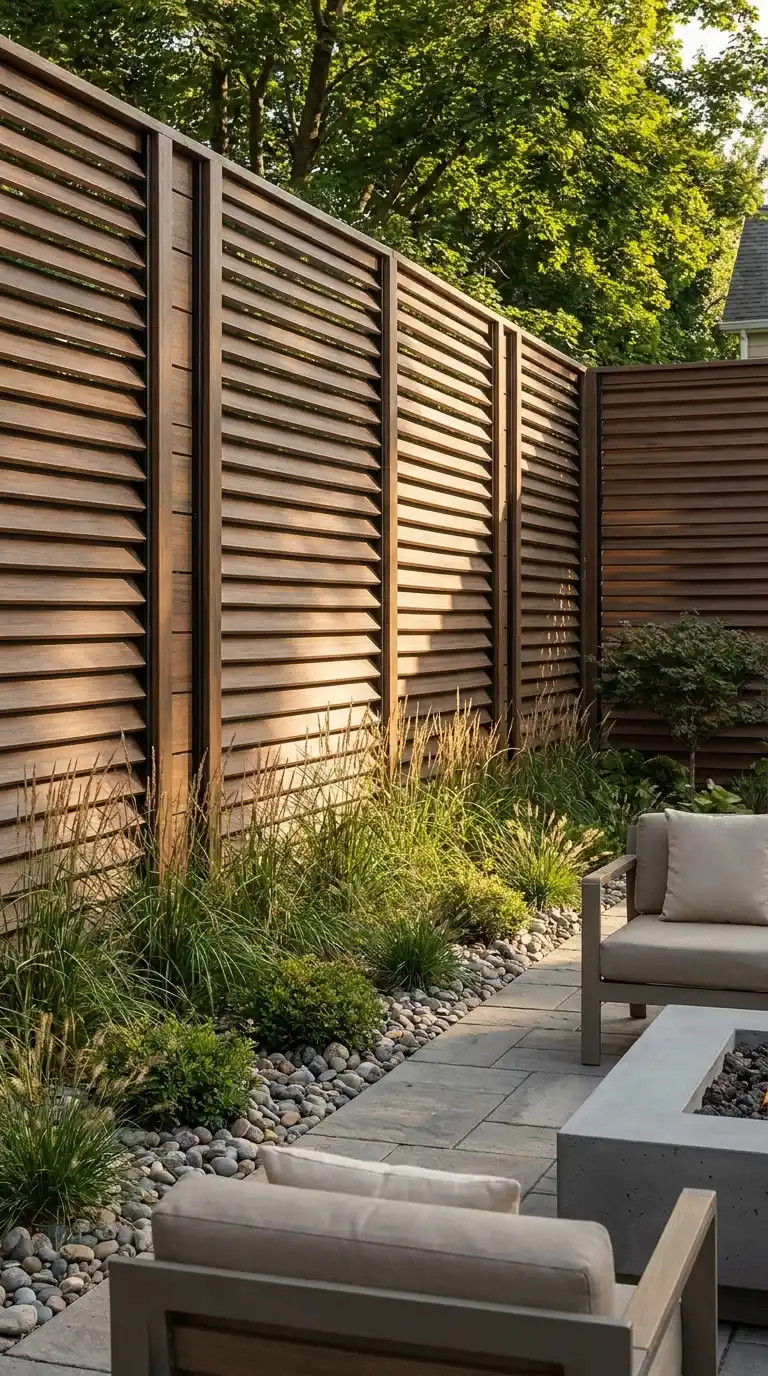 Louvered Privacy Screen Fence
