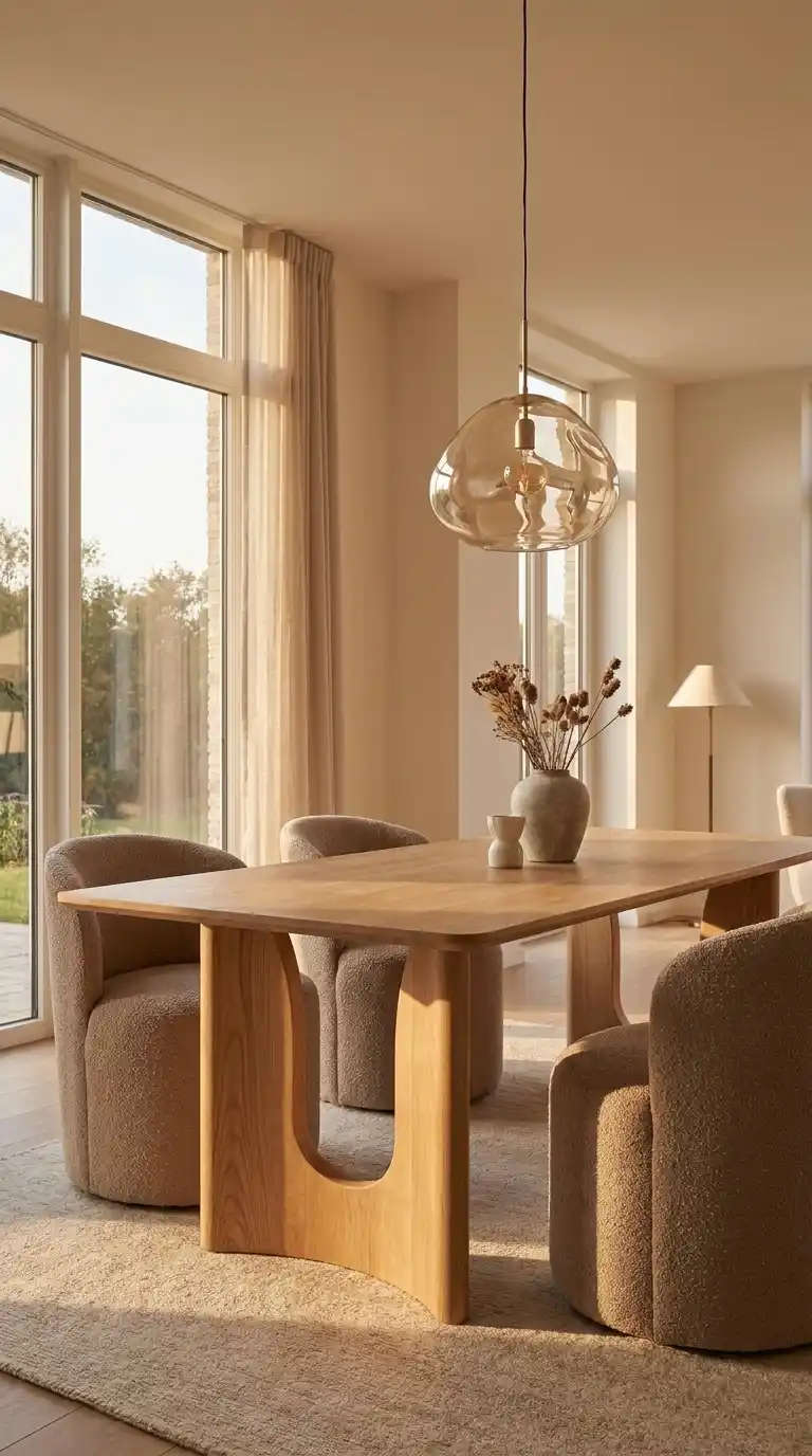 Minimalist Wood Table With Sculptural Legs