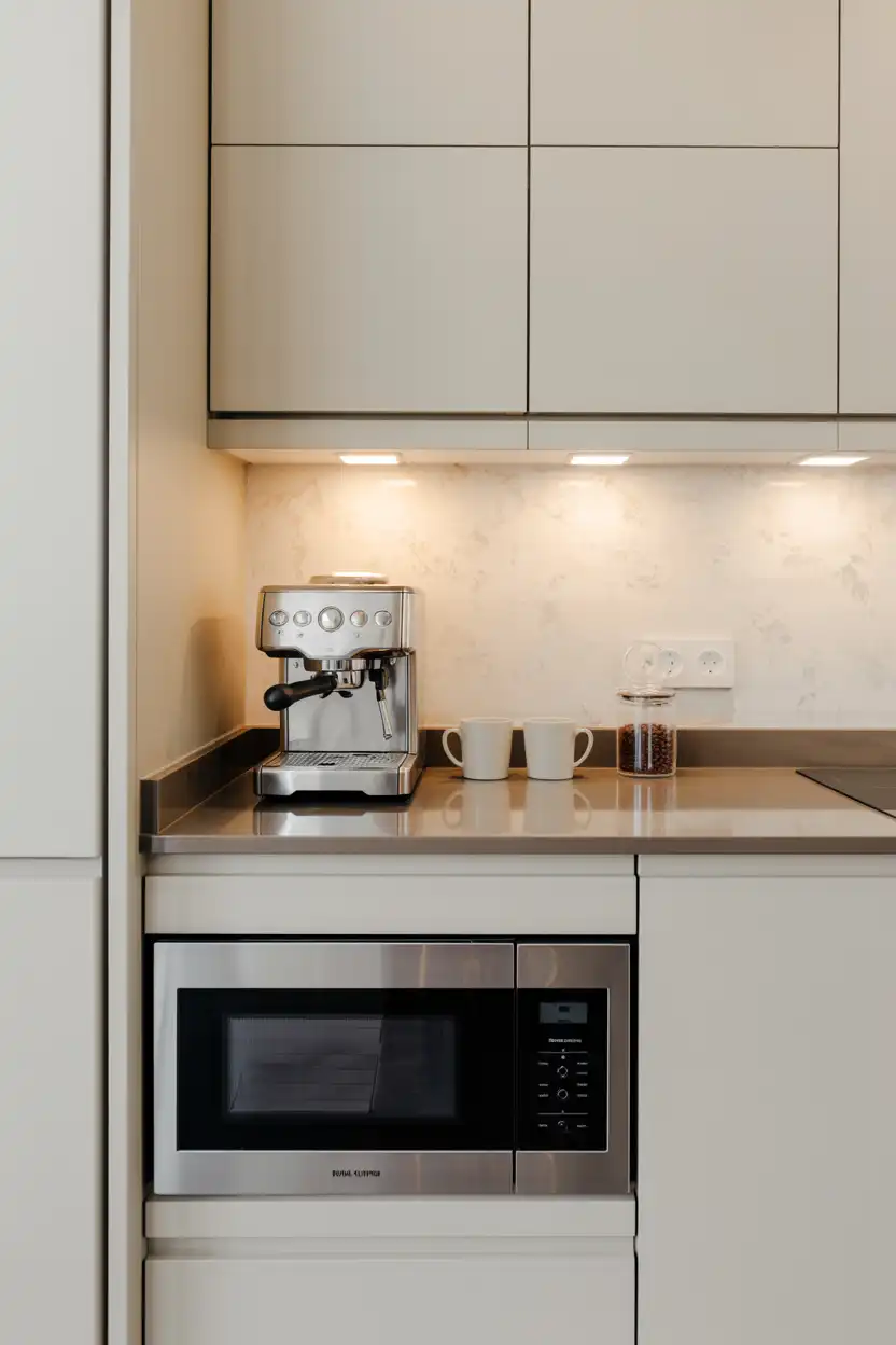 Modern Coffee Bar with Built-In Microwave Drawer