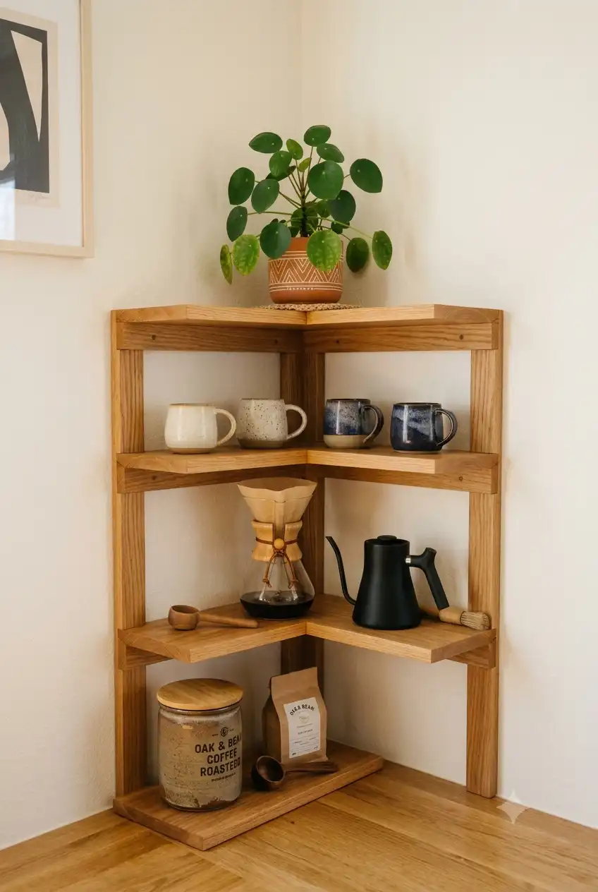 Multi-Level Corner Shelving Unit