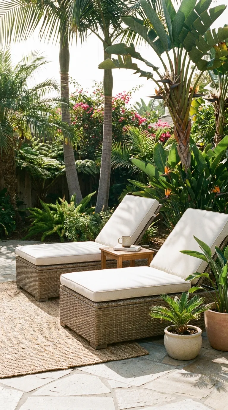 Woven Wicker or Rattan Lounge Chairs