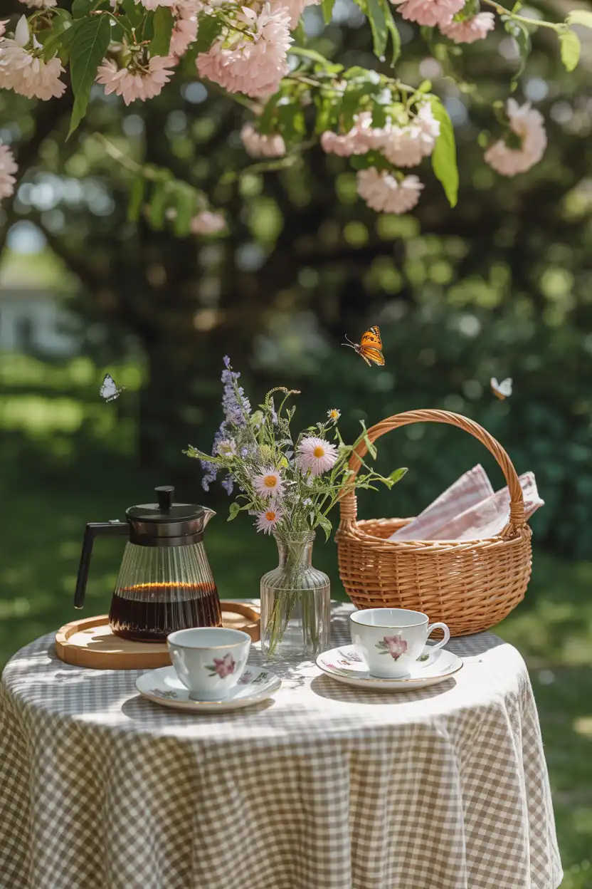Outdoor Garden Party Coffee Station