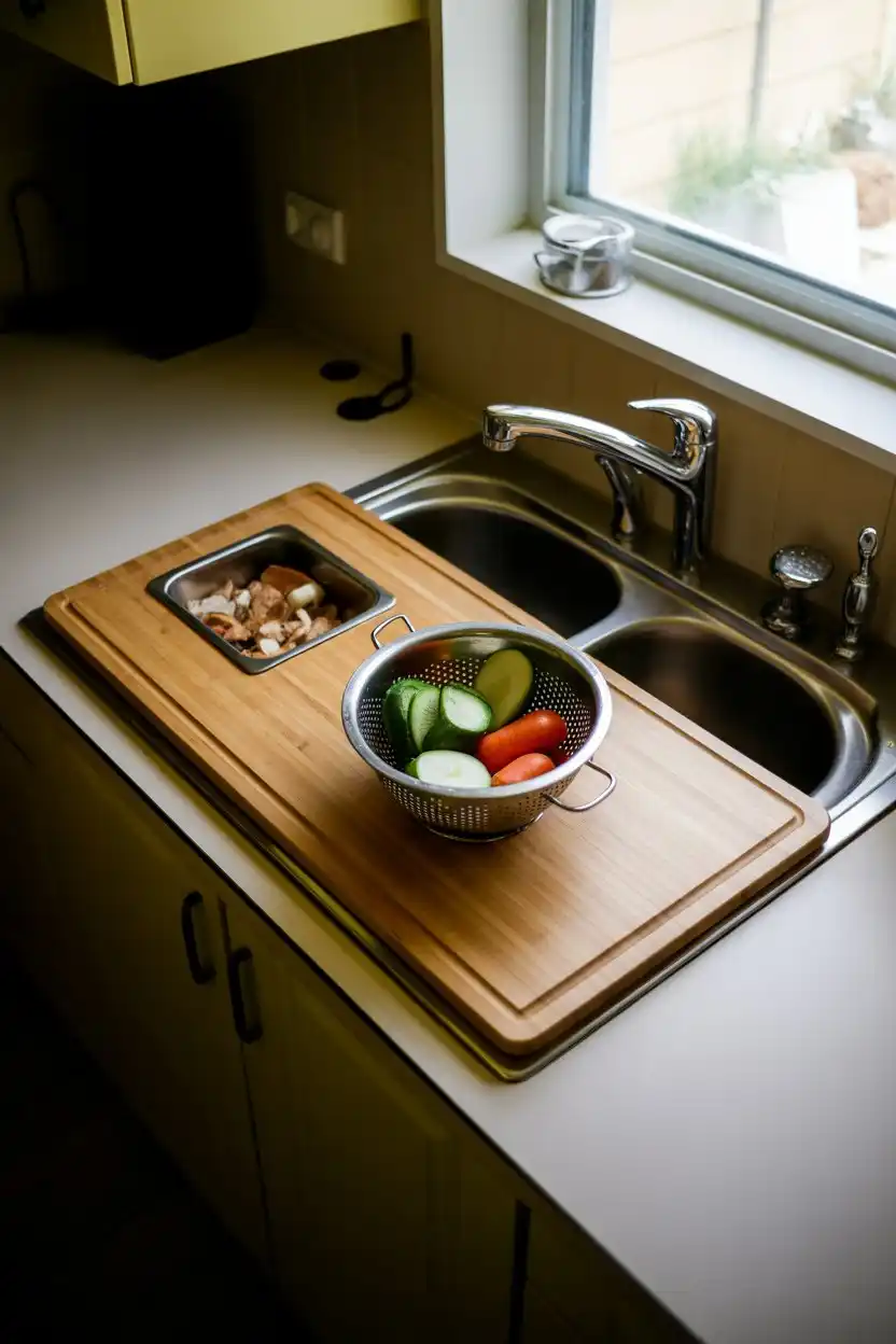 Over-the-Sink Cutting Board with Storage