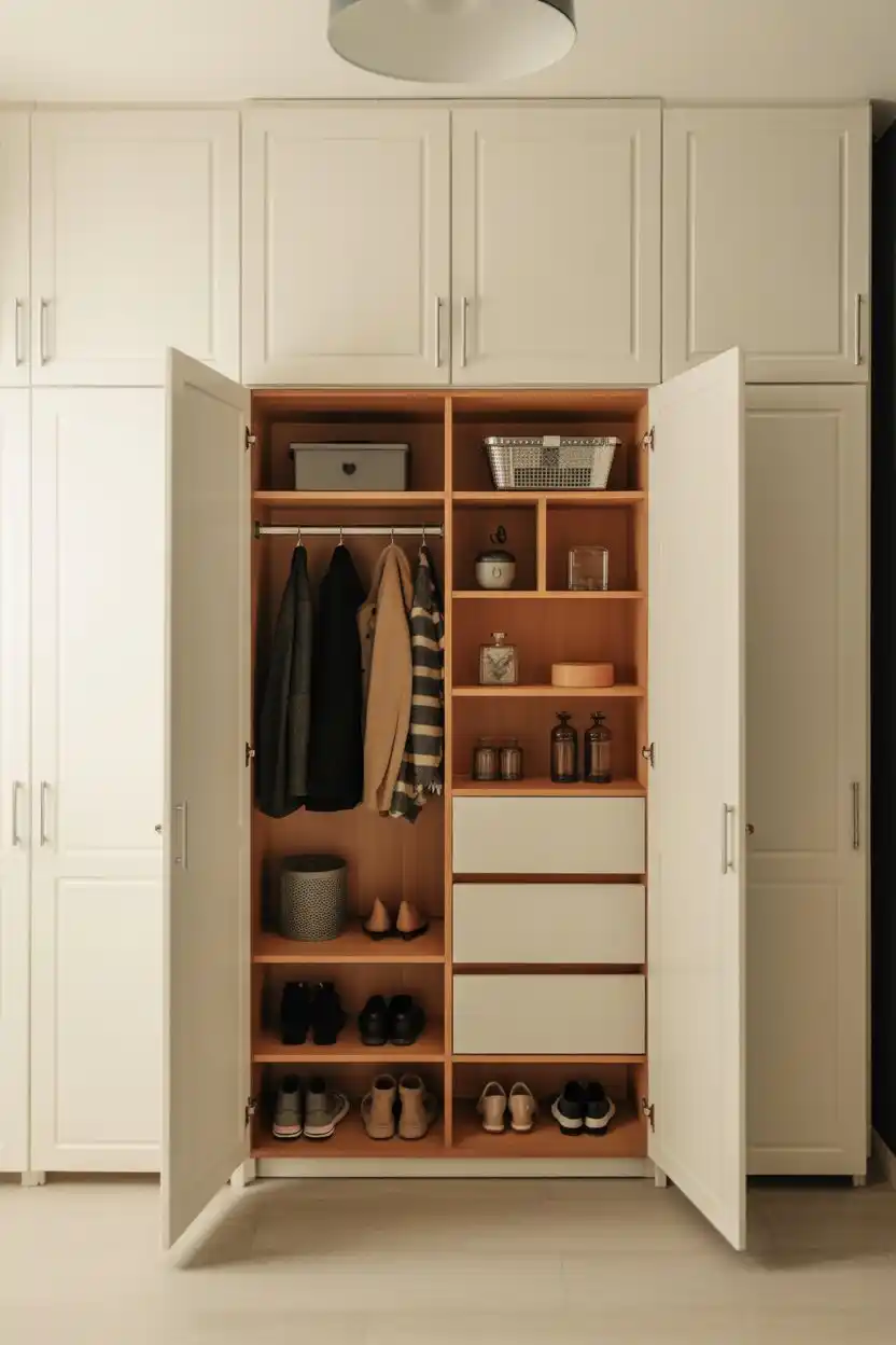 PAX Wardrobe for a Closed Mudroom Closet