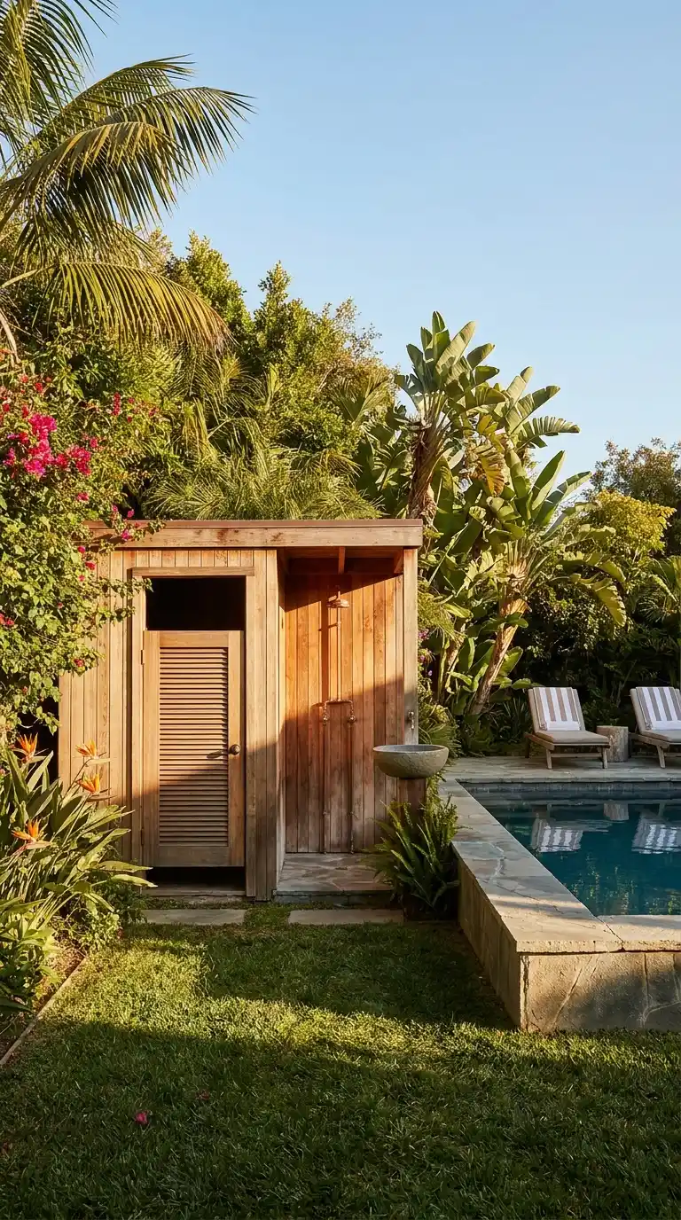 Poolside Cabana Bathroom or Changing Room