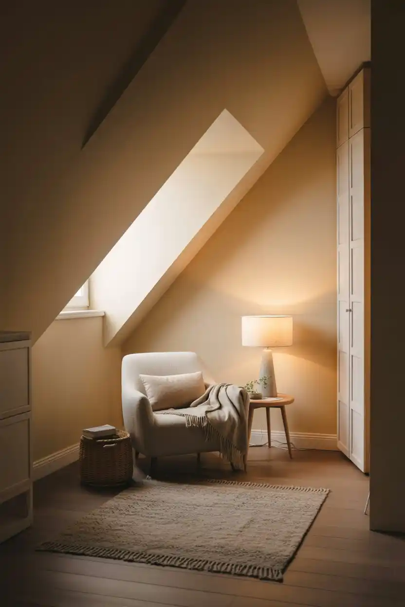 Reading Nook Tucked Into the Angle