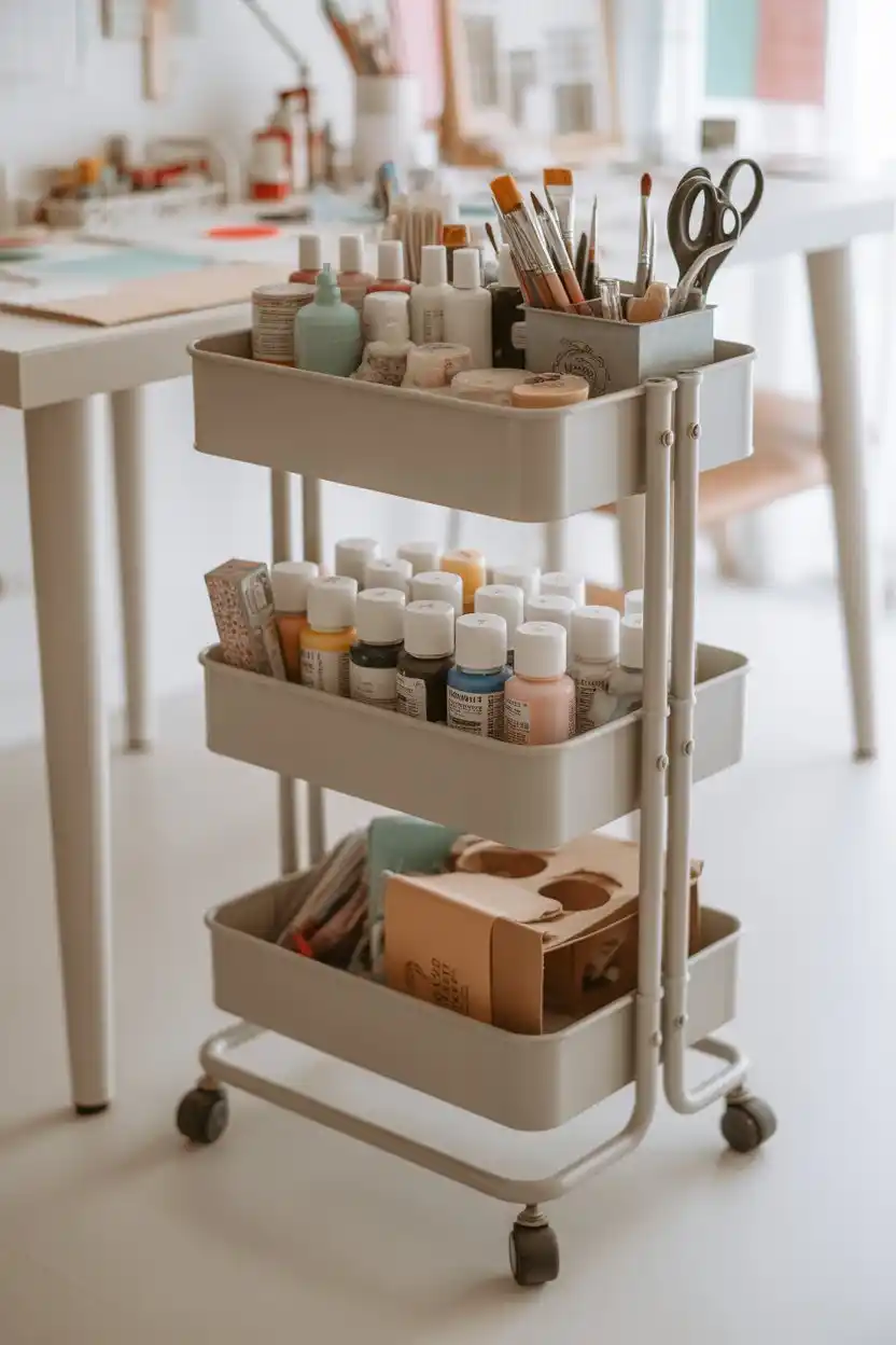 Rolling Craft Cart for Mobile Storage