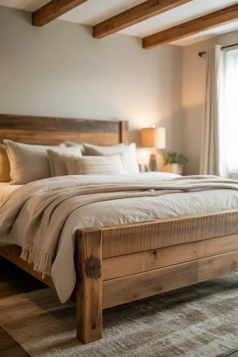 Rustic Wood Bed Frame