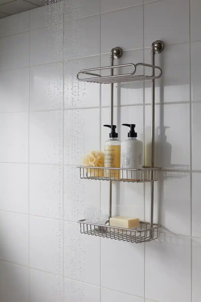 Shower Caddy with Suction or Tension Mount