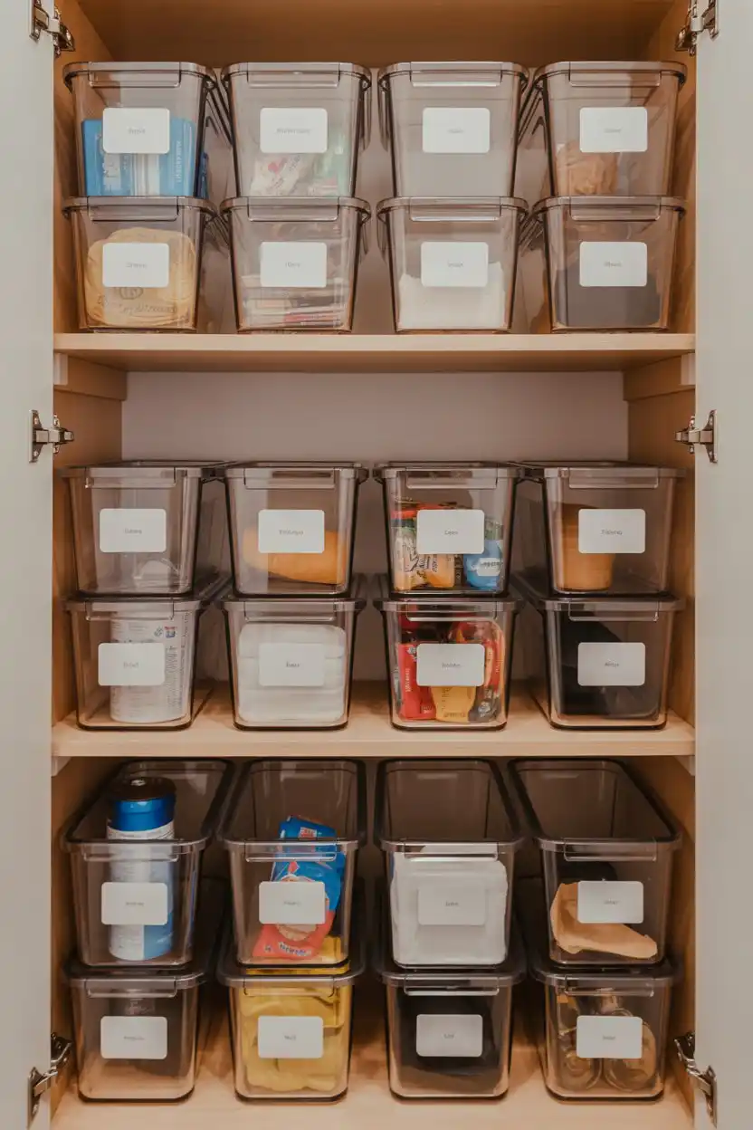 Stackable Clear Storage Bins