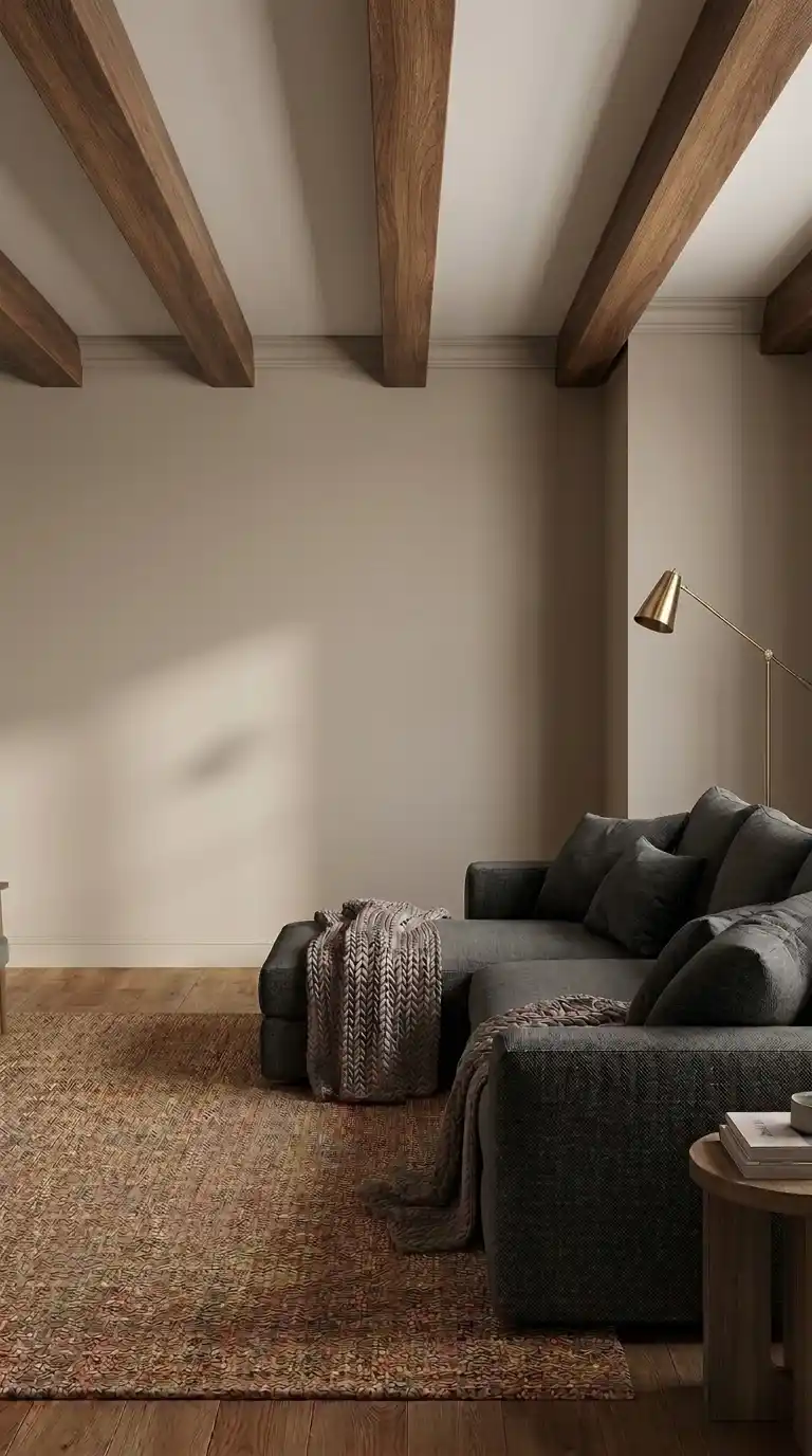 Statement Ceiling Beams With Molding Trim