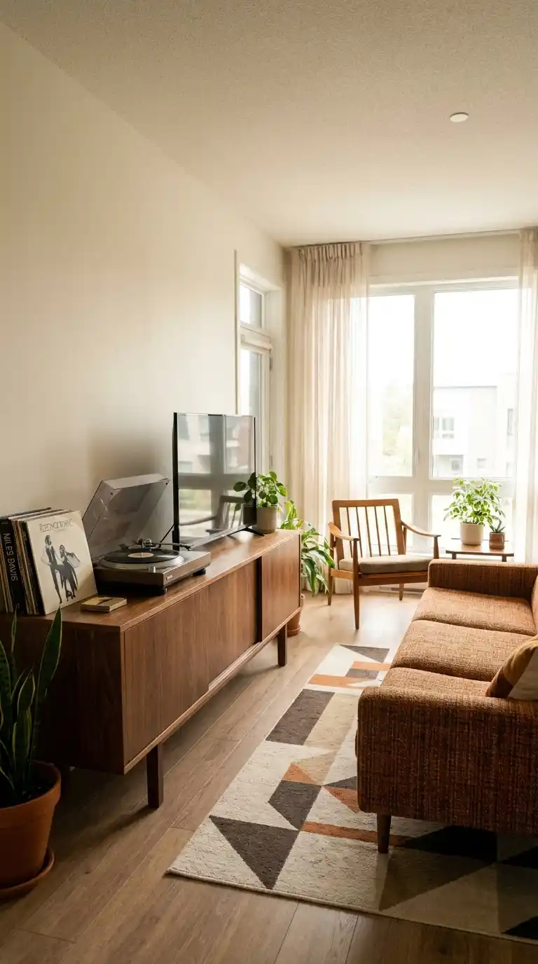 Styled Media Console With Vintage Touches
