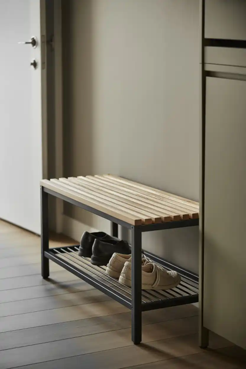 TJUSIG Hallway Bench with Shoe Storage