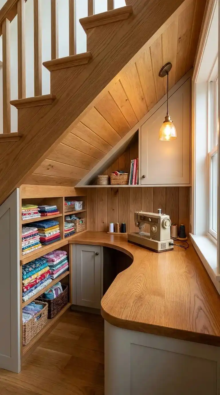 Under-Stairs Sewing Nook