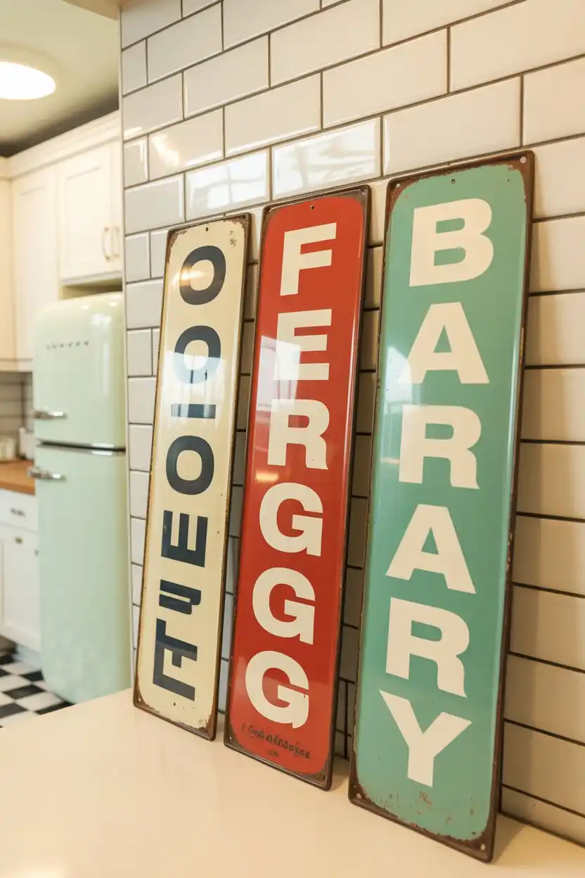 Vintage Enamel Kitchen Signs