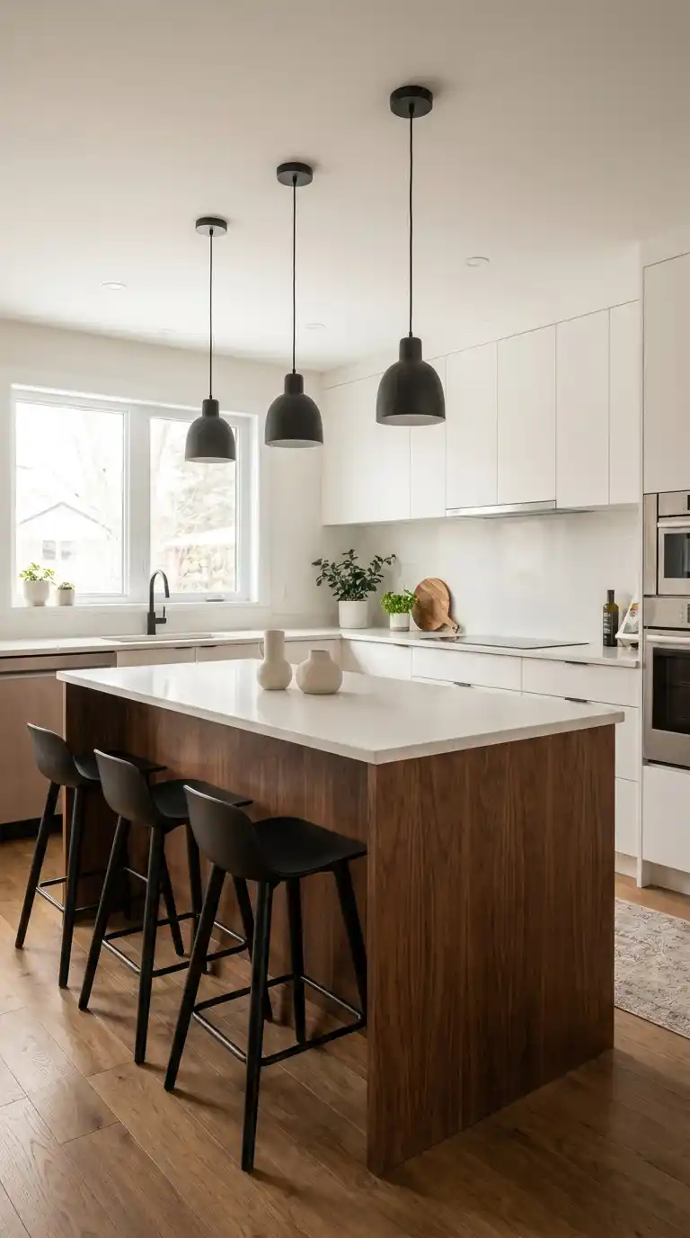 Warm Wood Accent Island