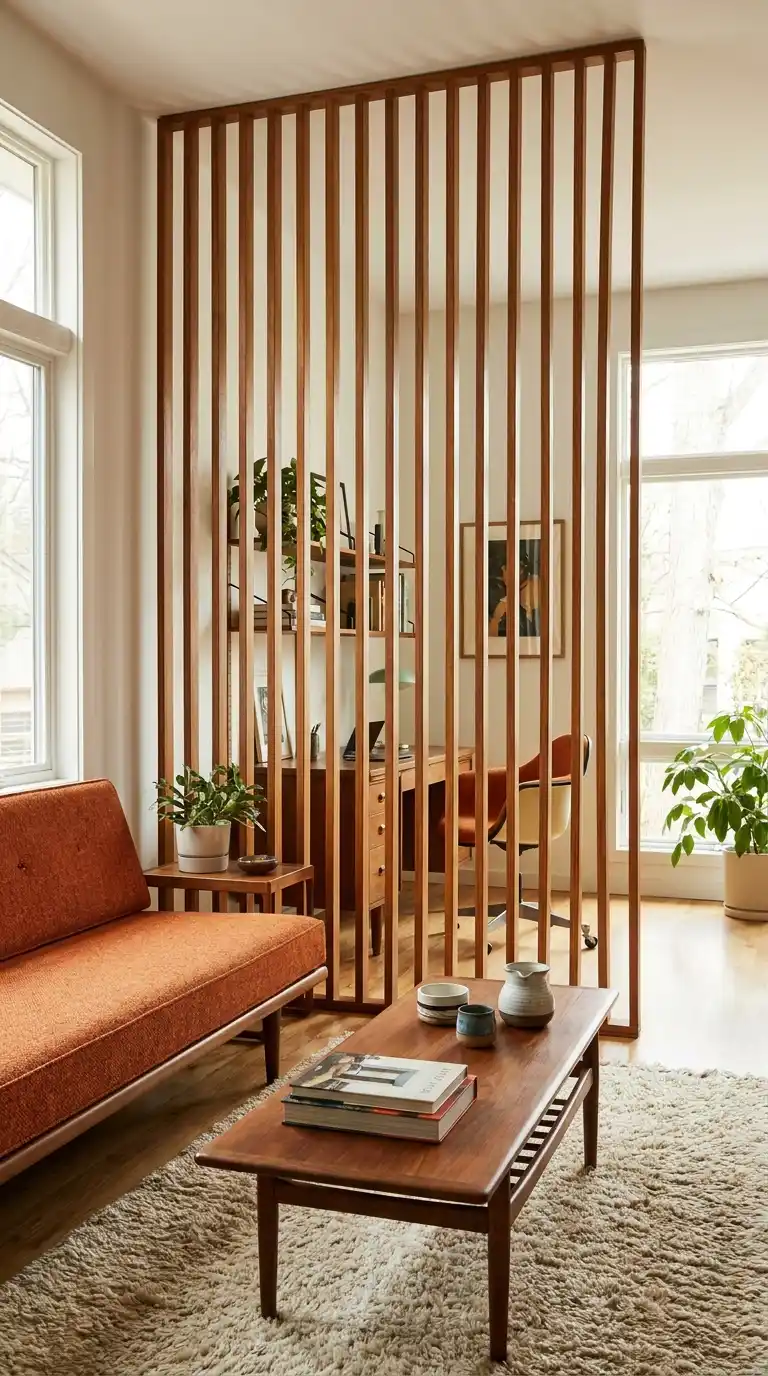 Wood Slat Room Divider